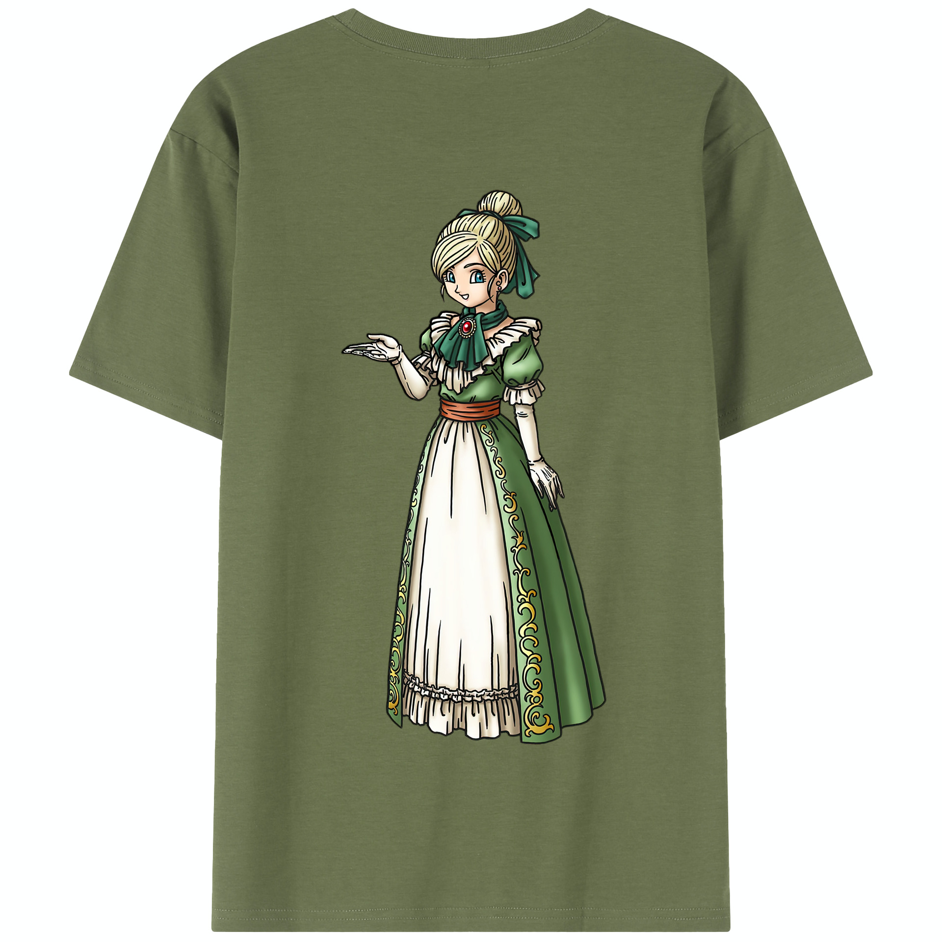 （画像用） ドラゴンクエスト Doragon Kuesuto Dragon Quest 綿100％半袖Tシャツ（背面プリント）